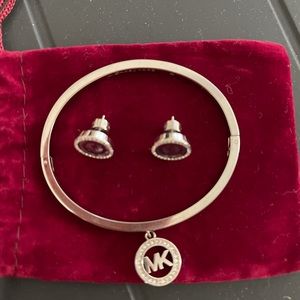 Michael Kors silver bracelet & earring set!!!